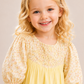 Girls Yellow Floral Cotton Dress with Smocked Yoke | Full Sleeve Casual & Party Wear Dress for Kids (2–8 Years)