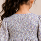 Girls Lavender Floral Smocked Cotton Dress with Ruffle Hem | Full Sleeve Party Wear Dress for Kids (2–8 Years)