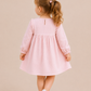 Toddler Girls Pink Swiss Dot Cotton Dress with Frill Yoke | Full Sleeve Casual & Party Wear Dress for Kids (1–5 Years)