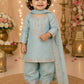 Baby Girls Sky Blue Embroidered Kurta Pant Set with Dupatta | Kids Ethnic Suit | Festive & Party Wear Traditional Dress for Girls (1- 8 Years)