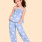 Girls Blue Floral Co-ord Set | Sleeveless Top & Pants Outfit for Kids (2-6 Years)