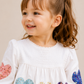 Toddler Girls White Heart Patch Cotton Dress | Long Sleeve Smocked Casual Party Dress for Kids (1–5 Years)