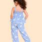 Girls Blue Floral Co-ord Set | Sleeveless Top & Pants Outfit for Kids (2-6 Years)