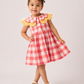 Toddler Girls Pink Gingham Cotton Dress | Scalloped Collar Sleeveless Casual Party Dress for Kids (2–8 Years)