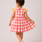 Toddler Girls Pink Gingham Cotton Dress | Scalloped Collar Sleeveless Casual Party Dress for Kids (2–8 Years)