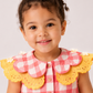 Toddler Girls Pink Gingham Cotton Dress | Scalloped Collar Sleeveless Casual Party Dress for Kids (2–8 Years)