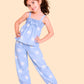 Girls Blue Floral Co-ord Set | Sleeveless Top & Pants Outfit for Kids (2-6 Years)