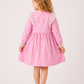 Toddler Girls Pink Lace Bow Party Dress with Long Sleeves | Elegant Cotton Princess Dress for Kids (2–8 Years)