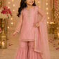 Girls Pink Embroidered Kurta Sharara Set with Dupatta | Kids Ethnic Party Wear Suit | Festive Traditional Dress for Girls (1–8 Years)
