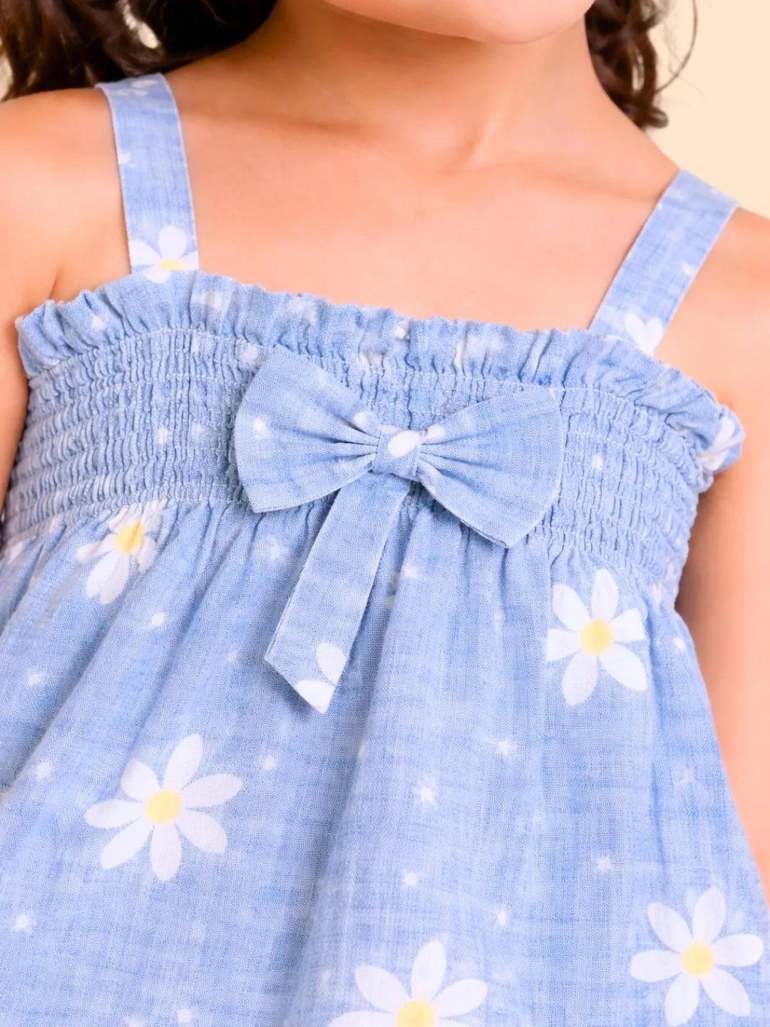 Girls Blue Floral Co-ord Set | Sleeveless Top & Pants Outfit for Kids (2-6 Years)