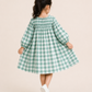 Toddler Girls Mint Green Gingham Smocked Dress with Long Sleeves | Classic Cotton Check Dress for Kids (2–8 Years)