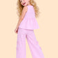 Girls Pink Co-ord Set | Sleeveless Top & Wide Leg Pants Outfit for Kids (2-6 Years)