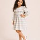 Girls Grey Plaid Ruffle Dress | Elegant Long Sleeve Cotton Party Dress for Toddlers & Kids (2–8 Years)
