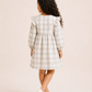Girls Grey Plaid Ruffle Dress | Elegant Long Sleeve Cotton Party Dress for Toddlers & Kids (2–8 Years)