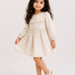 Girls Beige Gingham Ruffle Dress | Elegant Full Sleeve Cotton Check Dress for Toddlers & Kids (2–8 Years)