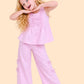 Girls Pink Co-ord Set | Sleeveless Top & Wide Leg Pants Outfit for Kids (2-6 Years)