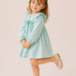 Girls Mint Green Floral Ruffle Dress | Elegant Full Sleeve Cotton Party Dress for Toddlers & Kids (2–8 Years)