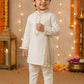 Boys Ivory Embroidered Kurta Pajama Set | Premium Ethnic Wear for Kids | Festive & Wedding Outfit (1–8 Years)
