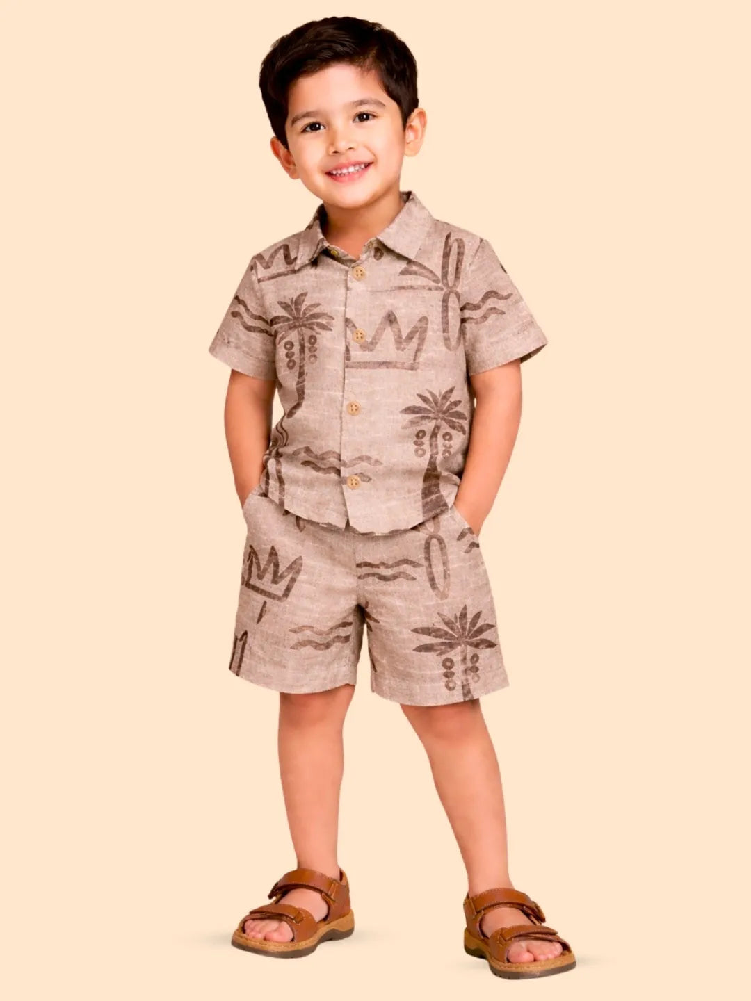 Boys Printed Shirt & Shorts Co-ord Set | Casual Summer Outfit for Kids (2-6 Years)