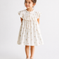 Girls White Floral Print Ruffle Dress | Soft Cotton Sleeveless Summer Frock for Toddlers & Kids (1–5 Years)