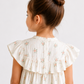 Girls White Floral Print Ruffle Dress | Soft Cotton Sleeveless Summer Frock for Toddlers & Kids (1–5 Years)
