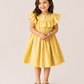 Girls Yellow Floral Print Ruffle Dress | Cotton Party Frock for Toddlers & Kids (1–5 Years)