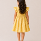 Girls Yellow Floral Print Ruffle Dress | Cotton Party Frock for Toddlers & Kids (1–5 Years)