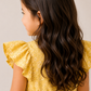 Girls Yellow Floral Print Ruffle Dress | Cotton Party Frock for Toddlers & Kids (1–5 Years)