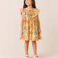 Girls Multicolor Floral Patchwork Dress | Smocked Cotton Summer Frock with Flutter Sleeves (1–5 Years)