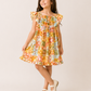 Girls Multicolor Floral Patchwork Dress | Smocked Cotton Summer Frock with Flutter Sleeves (1–5 Years)