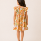 Girls Multicolor Floral Patchwork Dress | Smocked Cotton Summer Frock with Flutter Sleeves (1–5 Years)