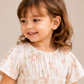 Girls White Floral Smocked Dress | Cotton Rose Print Party Frock with Ruffle Hem (2–8 Years)