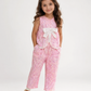 Girls Pink Floral Top & Pants Co-Ord Set | Sleeveless Cotton Bow Outfit for Toddlers & Kids (1–5 Years)