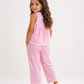 Girls Pink Floral Top & Pants Co-Ord Set | Sleeveless Cotton Bow Outfit for Toddlers & Kids (1–5 Years)