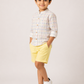 Boys Checked Cotton Shirt with Yellow Shorts Set | Premium Summer Co-Ord Outfit for Toddlers & Kids (2–8 Years)