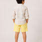 Boys Checked Cotton Shirt with Yellow Shorts Set | Premium Summer Co-Ord Outfit for Toddlers & Kids (2–8 Years)