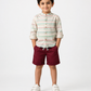 Boys Striped Cotton Shirt with Maroon Shorts Set | Stylish Summer Co-Ord Outfit for Toddlers & Kids (2–8 Years)