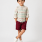 Boys Striped Cotton Shirt with Maroon Shorts Set | Stylish Summer Co-Ord Outfit for Toddlers & Kids (2–8 Years)