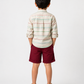 Boys Striped Cotton Shirt with Maroon Shorts Set | Stylish Summer Co-Ord Outfit for Toddlers & Kids (2–8 Years)