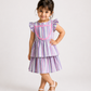 Girls Pastel Striped Layered Dress | Multicolor Cotton Party Wear Dress for Toddlers & Kids (2–8 Years)
