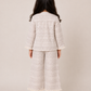 Girls Ivory Tweed Jacket and Wide-Leg Pants Co-Ord Set | Premium Party Wear Outfit for Kids (2–10 Years)