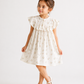 Girls White Floral Print Ruffle Dress | Soft Cotton Sleeveless Summer Frock for Toddlers & Kids (1–5 Years)