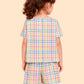 Girls Multicolor Checkered Co-ord Set | Top & Shorts Outfit for Kids (2-6 Years)