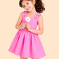 Girls Pink Party Dress with Floral Straps | Cute Sleeveless Dress for Kids (2-6 Years)