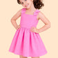 Girls Pink Party Dress with Floral Straps | Cute Sleeveless Dress for Kids (2-6 Years)