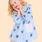 Girls Blue Gingham Dress with Grape Print | Cute Frill Collar Dress for Kids (2-6 Years)