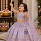 Girls Lavender Floral Embroidered Lehenga Choli with Dupatta | Kids Designer Party Wear Ethnic Set | Festive & Wedding Outfit (1–8 Years)
