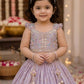 Girls Lavender Floral Embroidered Lehenga Choli with Dupatta | Kids Designer Party Wear Ethnic Set | Festive & Wedding Outfit (1–8 Years)