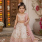 Baby Girls Ivory & Pink Floral Printed Lehenga Choli with Net Dupatta & Potli Bag | Designer Party Wear Ethnic Set | Festive Wedding Outfit (1–8 Years)