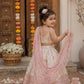 Baby Girls Ivory & Pink Floral Printed Lehenga Choli with Net Dupatta & Potli Bag | Designer Party Wear Ethnic Set | Festive Wedding Outfit (1–8 Years)